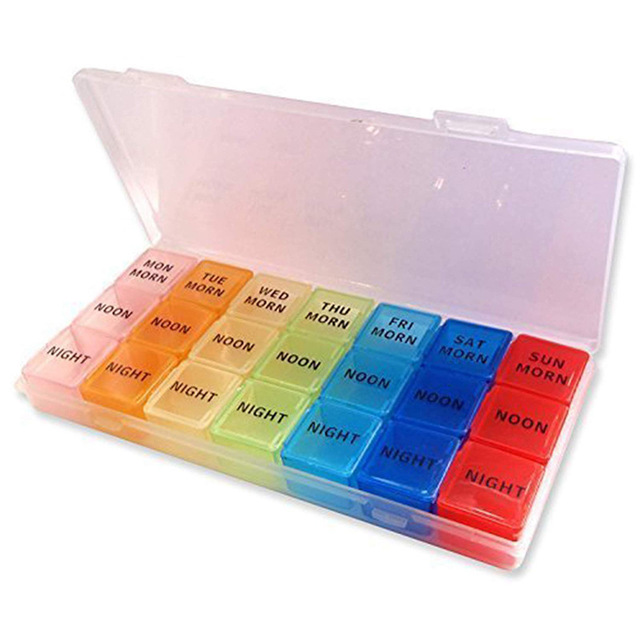 21 grid rainbow medicine pill box