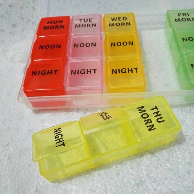 21 grid rainbow medicine pill box